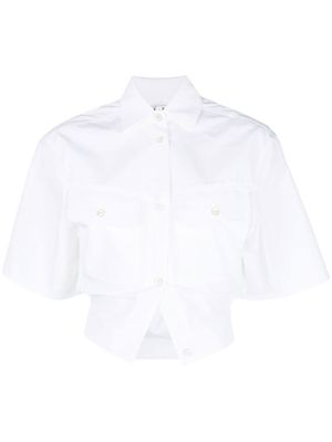 Off-White chemise crop Toybox à détail de sangles - Blanc