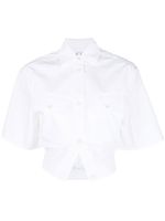 Off-White chemise crop Toybox à détail de sangles - Blanc