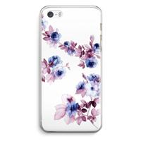 Waterverf bloemen: iPhone 5 / 5S / SE Transparant Hoesje - thumbnail