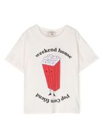 Weekend House Kids. t-shirt en coton Popcorn à logo imprimé - Blanc