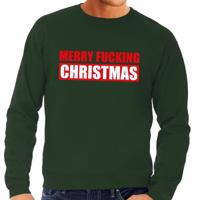Foute kersttrui - sweater - Merry Fucking Christmas - groen - voor heren - Kersttruien - kleding