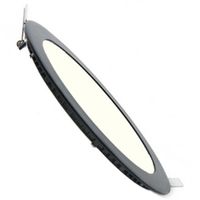 LED Downlight Slim - Inbouw Rond 6W - Natuurlijk Wit 4200K - Mat Zwart Aluminium - Ø120mm - thumbnail
