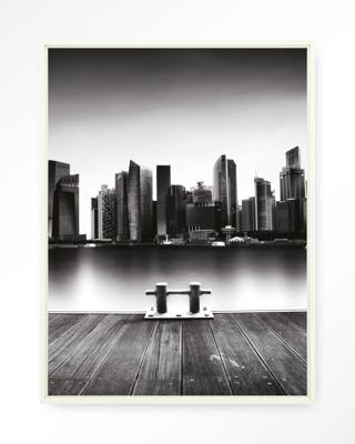 Urban Cotton Wandkleed 'Momentarily Silent' 145 x 190cm in Floating Frame - off white