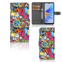 OPPO A17 Wallet Case met Pasjes Punk Rock