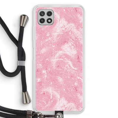 Abstract Painting Pink: Samsung Galaxy A22 4G Transparant Hoesje met koord