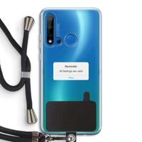 Reminder: Huawei P20 Lite (2019) Transparant Hoesje met koord