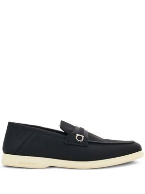 Ferragamo mocassins en cuir à plaque Gancini - Noir