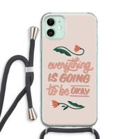 Optimistic flower girl: iPhone 11 Transparant Hoesje met koord