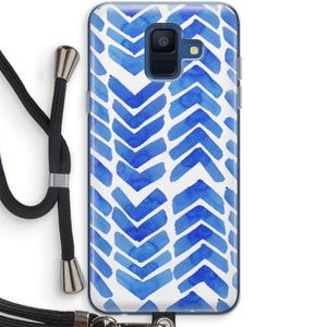 Blauwe pijlen: Samsung Galaxy A6 (2018) Transparant Hoesje met koord