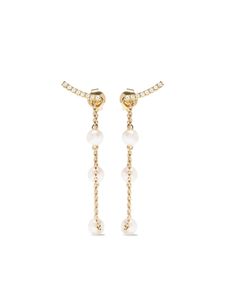 Yoko London boucles d'oreilles Trend en or jaune 18ct ornées de perles et de diamants