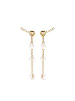 Yoko London boucles d'oreilles Trend en or jaune 18ct ornées de perles et de diamants - thumbnail