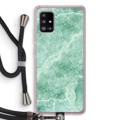 Groen marmer: Samsung Galaxy A51 5G Transparant Hoesje met koord