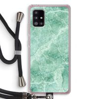 Groen marmer: Samsung Galaxy A51 5G Transparant Hoesje met koord Groen marmer: Samsung Galaxy A51 5G Transparant Hoesje met koord