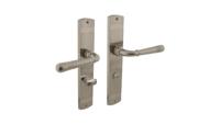 Intersteel Deurkruk Helena op langschild met toilet-/badkamersluiting 63/8 mm - nikkel mat