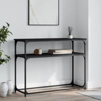 Wandtafel 100x35,5x75 cm bewerkt hout zwart - thumbnail
