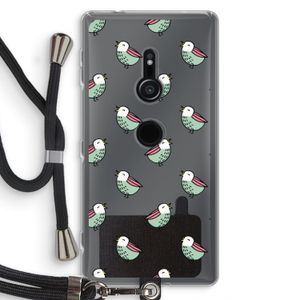 Vogeltjes: Sony Xperia XZ2 Transparant Hoesje met koord