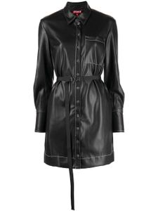 STAUD robe-chemise Lynn à taille ceinturée - Noir