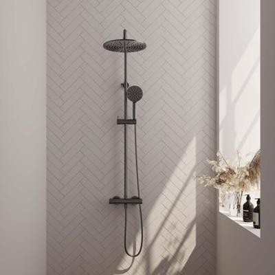 Regendoucheset Opbouw Brauer Gunmetal Edition 30 cm Thermostatisch met Handdouche 3-Standen Geborsteld Gunmetal Brauer