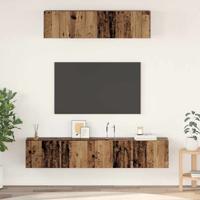 TV-kast set Wandgemonteerd 4 pcs Oud hout Medium Bewerkt hout