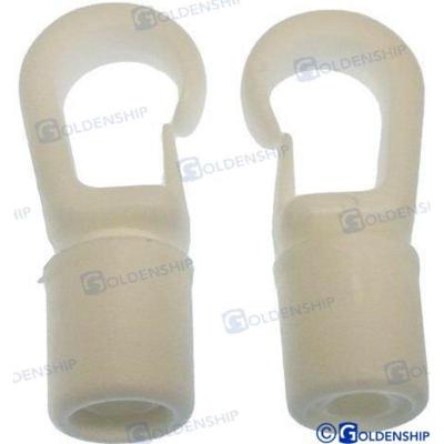 Tomadores y terminales GS60134 - GANCHO MOSQUETON BLANCO 8 MM (2