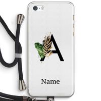 Charcoal Flora: iPhone 5 / 5S / SE Transparant Hoesje met koord Charcoal Flora: iPhone 5 / 5S / SE Transparant Hoesje met koord