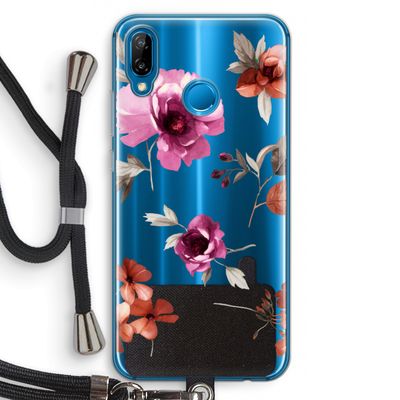 Geschilderde bloemen: Huawei P20 Lite Transparant Hoesje met koord