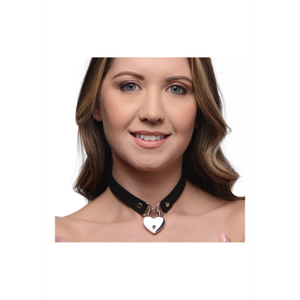 XR Brands Lock-It - Choker with Heart Lock and Key