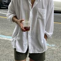 Men's White Casual Shirt - Loose Fit Drop Shoulder Woven Top White / S