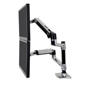 Ergotron LX Dual Arm Stacking Desk Mount Monitor-tafelbeugel 2-voudig 38,1 cm (15) - 61,0 cm (24) Aluminium In hoogte verstelbaar, Kantelbaar, Zwenkbaar,