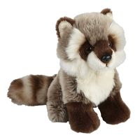Pluche grijze wasbeer/wasberen knuffel 18 cm speelgoed - thumbnail