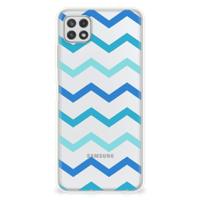 Samsung Galaxy A22 5G | TPU bumper | Zigzag Blauw