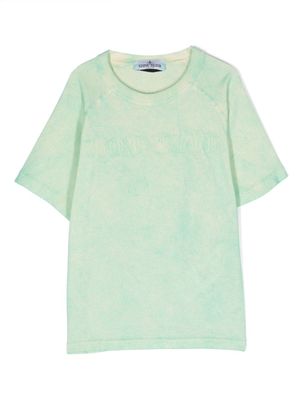 Stone Island Junior t-shirt en coton à logo brodé - Vert