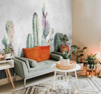 Muurschildering cactus behang Muurschildering cactus behang