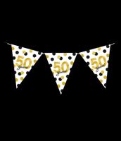 Vlaggenlijn Celebration 50 Jaar Wit/Goud/Zwart