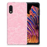 Samsung Xcover Pro | TPU Case | White Flowers