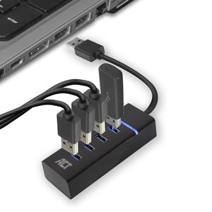 ACT Connectivity AC6300 USB Hub USB 3.2 Gen 1 met 4 USB-A poorten usb-hub