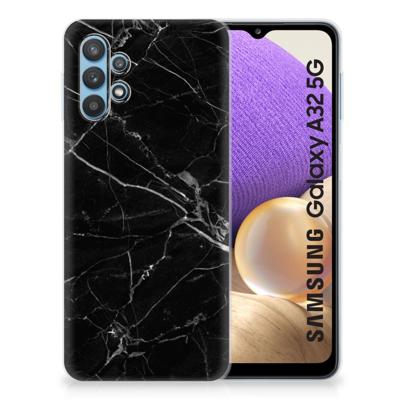 Samsung Galaxy A32 5G | TPU | Siliconen hoesje | Marmer Zwart - Origineel Cadeau Vader