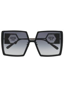 Philipp Plein lunettes de soleil à monture carrée oversize - Noir