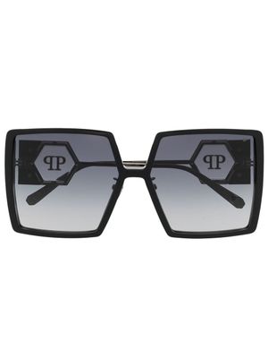 Philipp Plein Eyewear lunettes de soleil à monture carrée oversize - Noir