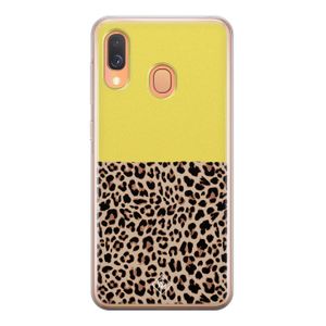 Samsung Galaxy A40 siliconen hoesje - Luipaard geel