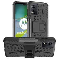 Motorola Moto E13 Antislip Hybride Hoesje met Standaard - Zwart - thumbnail