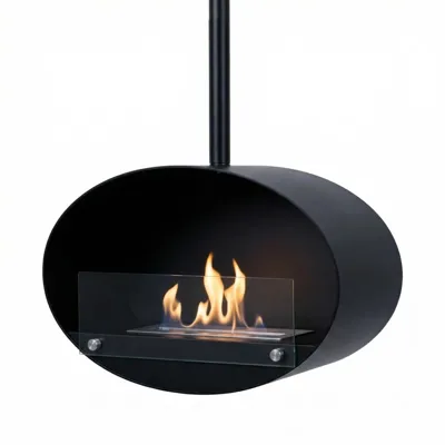 Halifax Black - 60 cm | ScandiFlames | Plafond bio-ethanol haard | Zwart