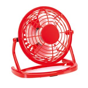 Kleine USB ventilator - bureau ventilator - rood - kunststof - 15 x 9 cm