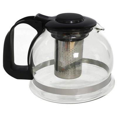 Gerimport Theepot met infuser - 1,6 liter - theekan met filter - glas