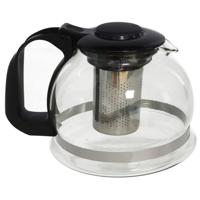 Gerimport Theepot met infuser - 1,6 liter - theekan met filter - glas