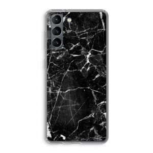 Zwart Marmer 2: Samsung Galaxy S21 Transparant Hoesje