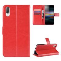 Retro Crazy Horse textuur horizontale Flip lederen case voor Sony Xperia L3 met houder & kaartsleuven & portemonnee & Lanyard (rood)