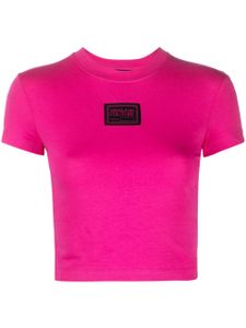 Versace Jeans Couture haut crop à patch logo - Rose