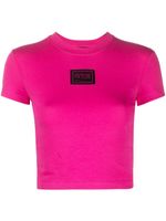 Versace Jeans Couture haut crop à patch logo - Rose