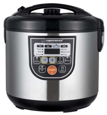 Esperanza EKG011 multi cooker 5 l 860 W Zwart, Roestvrijstaal